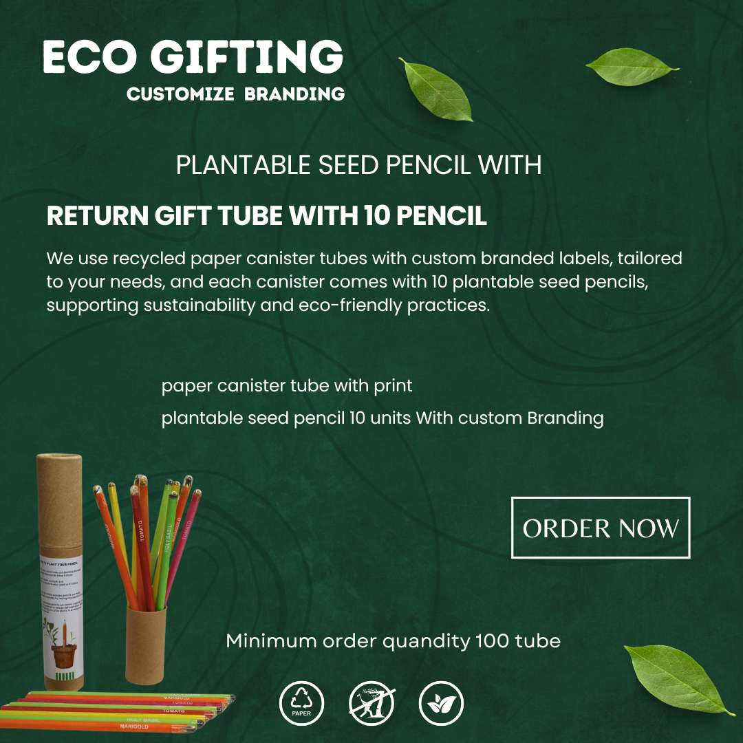 Personalized Event Seed Pencil - Pack of 500 Bulk Order | Ecosphere Stationery | Corporate Events | CSR Events