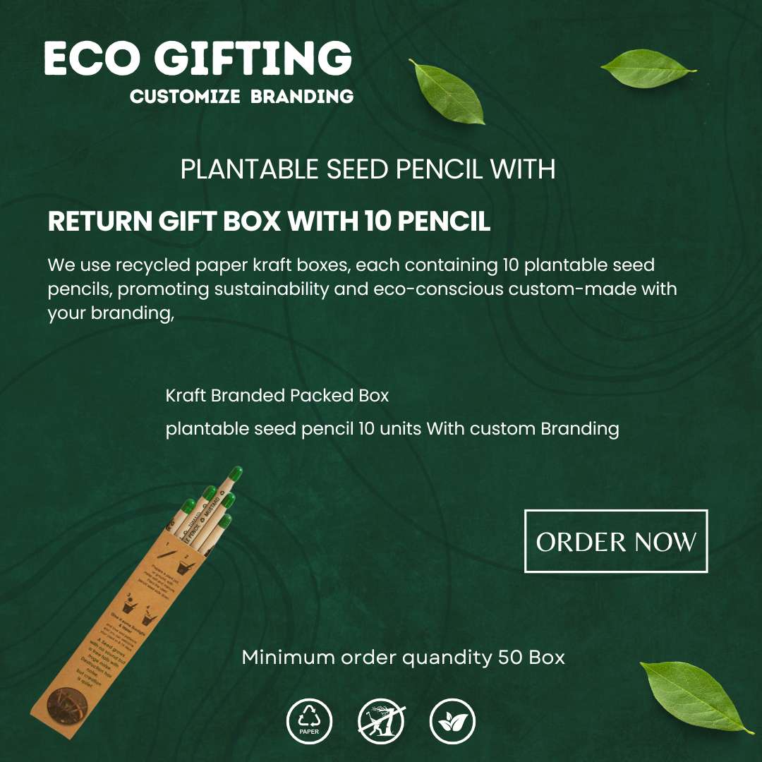 Personalized Event Seed Pencil - Pack of 500 Bulk Order | Ecosphere Stationery | Corporate Events | CSR Events