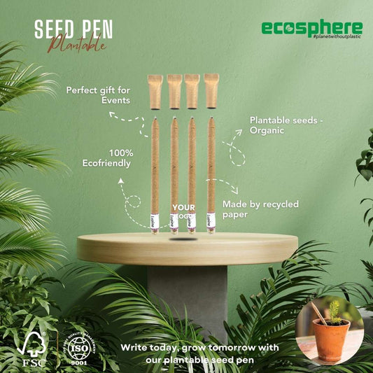 Personalized Event Seed Pens - Pack of 500 Bulk Order | Ecosphere Stationery | Corporate Events | CSR Events