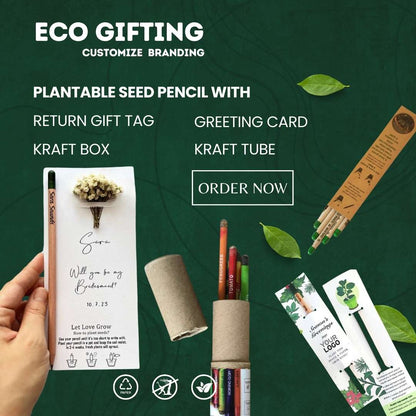 Personalized Event Seed Pencil - Pack of 500 Bulk Order | Ecosphere Stationery | Corporate Events | CSR Events