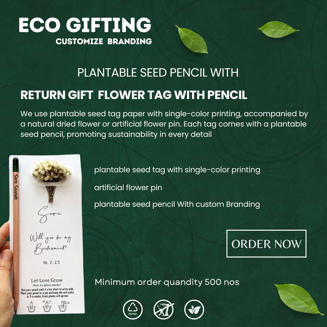 Personalized Event Seed Pencil - Pack of 500 Bulk Order | Ecosphere Stationery | Corporate Events | CSR Events