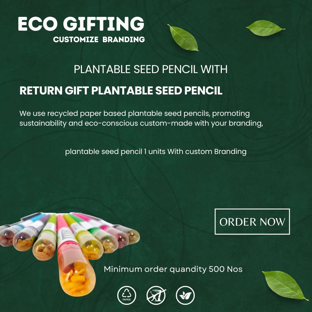 Personalized Event Seed Pencil - Pack of 500 Bulk Order | Ecosphere Stationery | Corporate Events | CSR Events