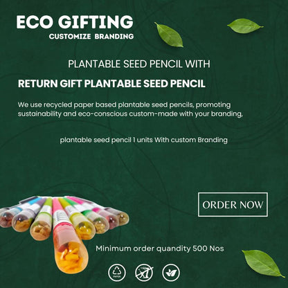 Personalized Event Seed Pencil - Pack of 500 Bulk Order | Ecosphere Stationery | Corporate Events | CSR Events