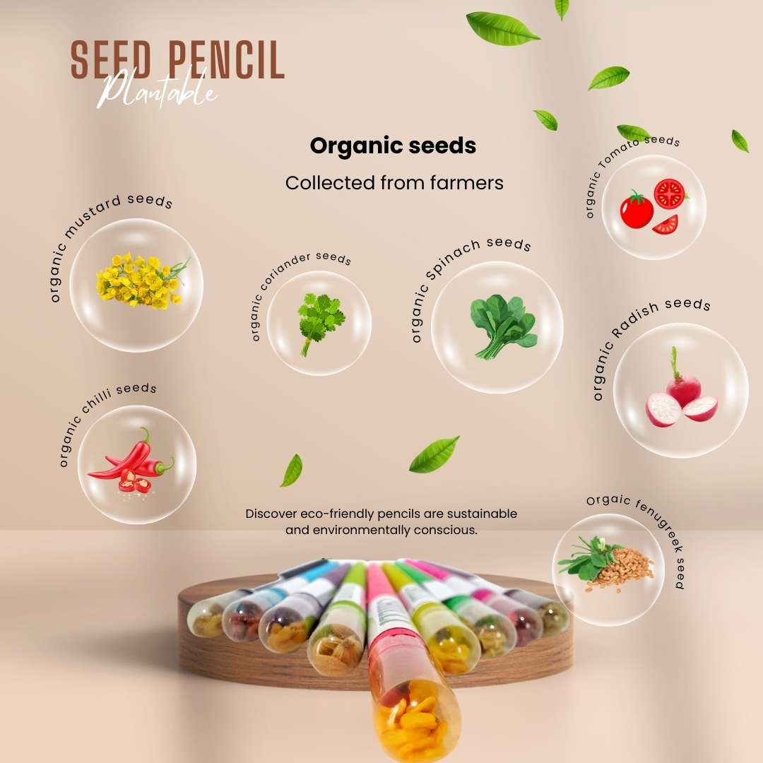 Personalized Event Seed Pencil - Pack of 500 Bulk Order | Ecosphere Stationery | Corporate Events | CSR Events