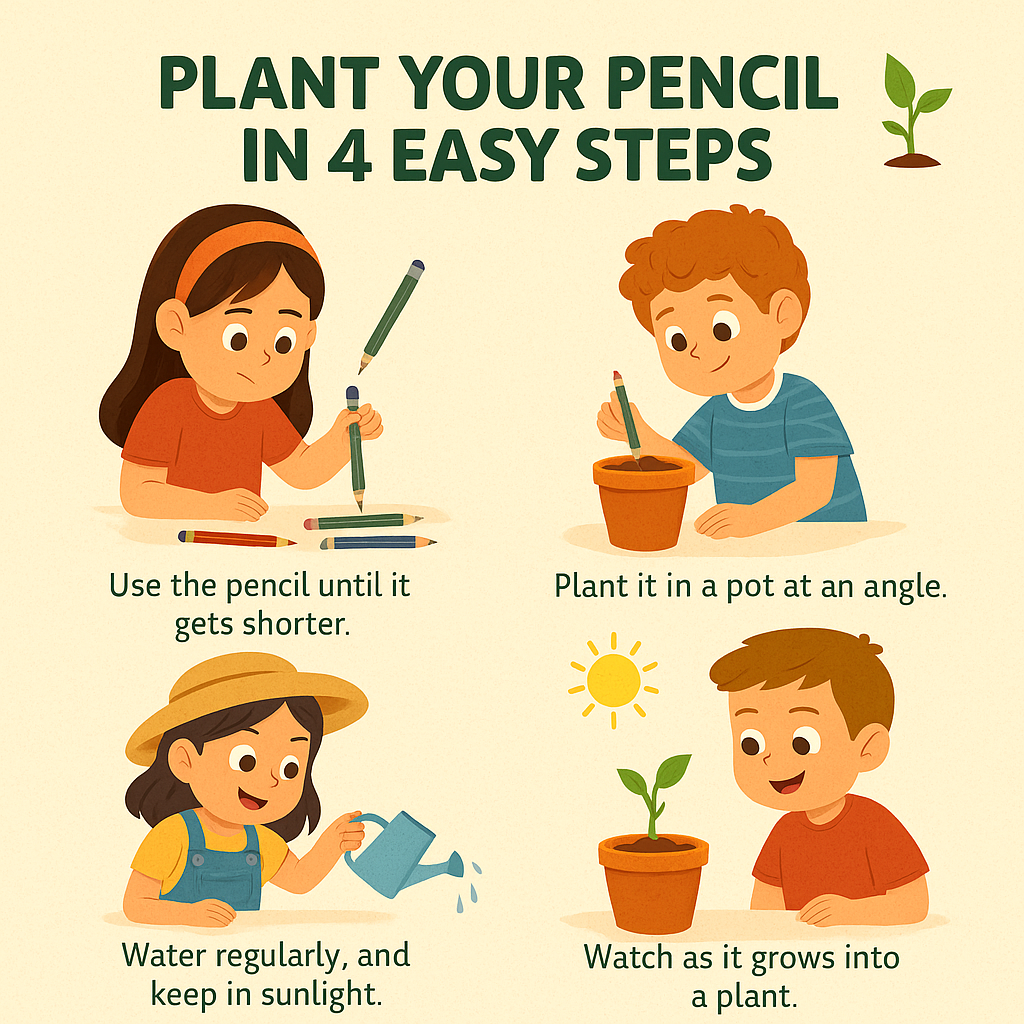 Plantable Seed Pencil | Grow Plants From Pencil | 100% Bio-Degradable | Ecosphere Stationery