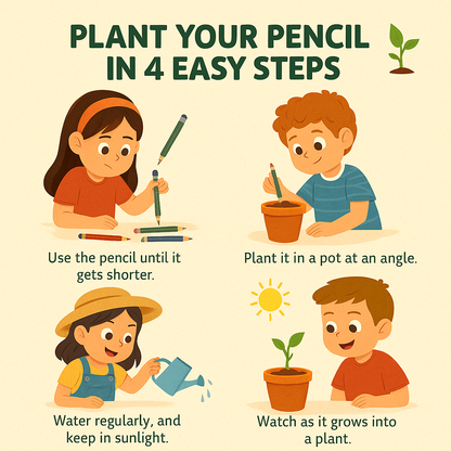 Plantable Seed Pencil | Grow Plants From Pencil | 100% Bio-Degradable | Ecosphere Stationery